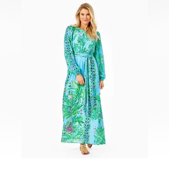 NWT LILLY PULITZER 2,4 CHYANNA PORTO BLUE BAMBOO FOREST New in original package - Picture 3 of 9